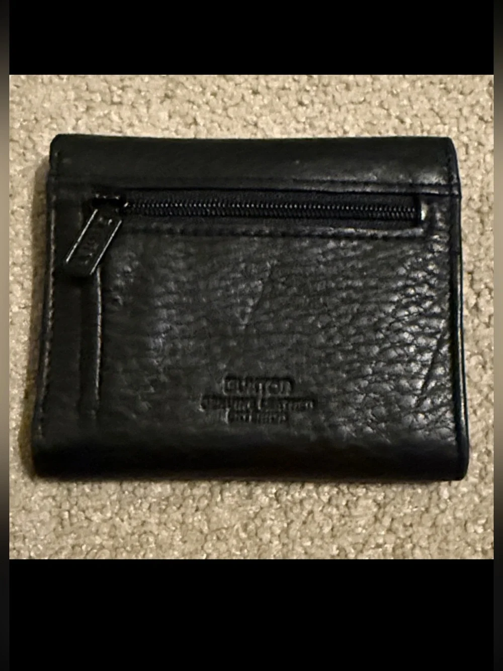 NWT Buxton Genuine Leather Compact Wallet Black Vintage?